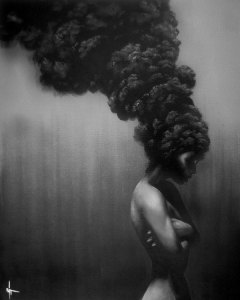 african-woman-afro-of-fire-smoke-beautiful-portrait-feminine-female-nude-art